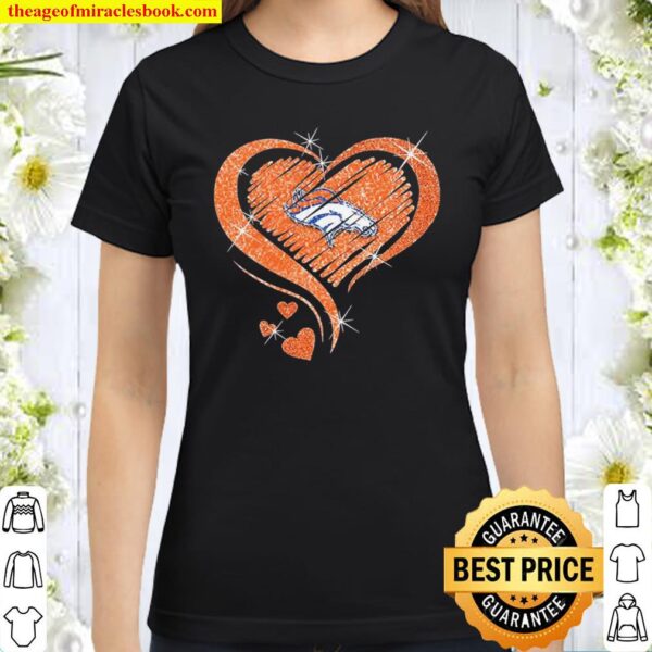 Denver Broncos hearts Classic Women T-Shirt
