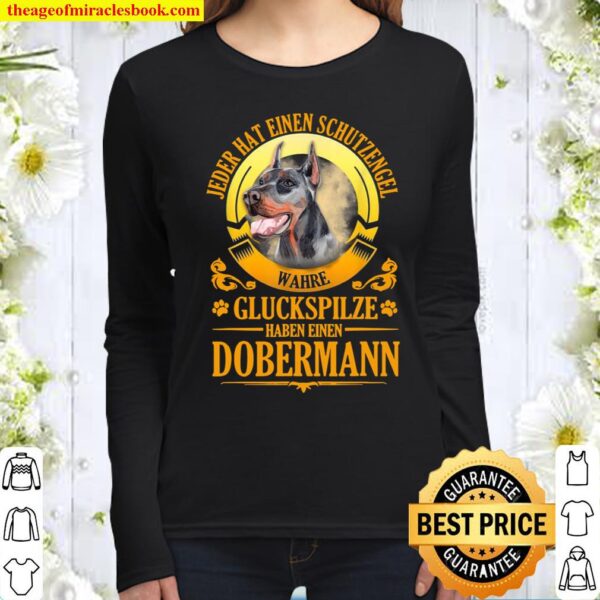 Dobermann Dog Guardian Angel Idea Women Long Sleeved