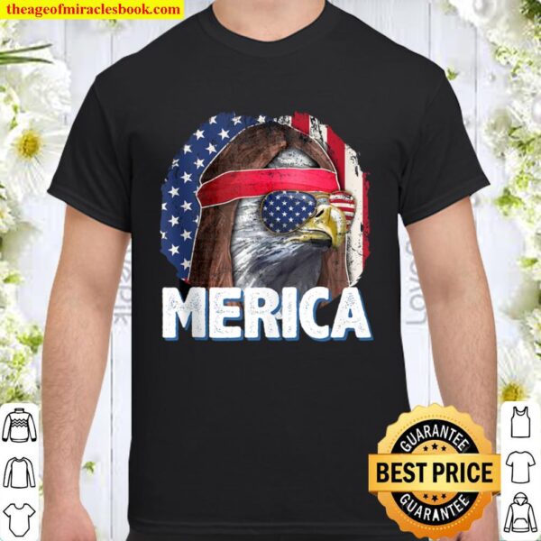 Eagle Mullet Merica American Flag Stars Stripes 4th Of July Shirt
