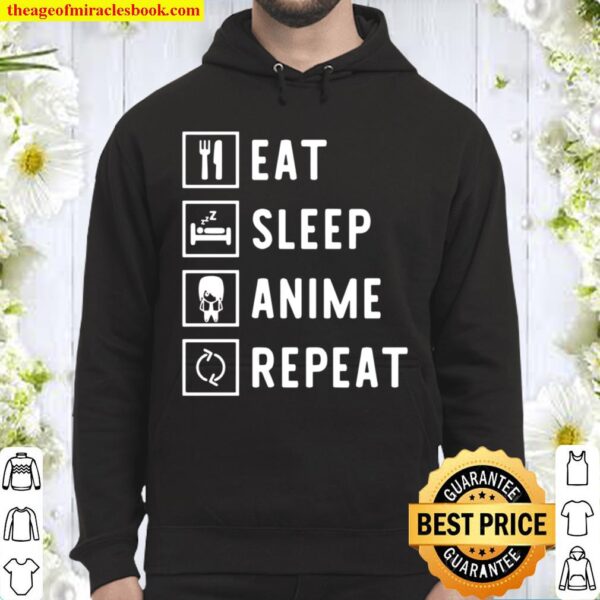 Eat Sleep Anime Repeat Manga Hoodie
