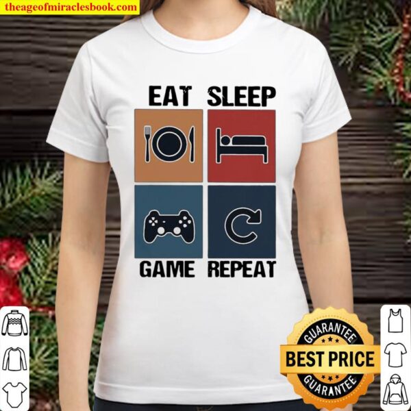 Eat Sleep Game Repeat Vintage Classic Women T-Shirt