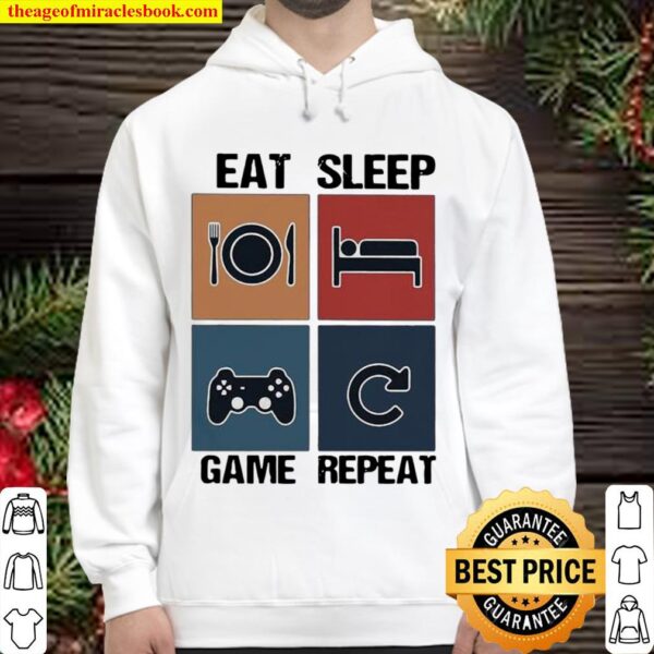 Eat Sleep Game Repeat Vintage Hoodie