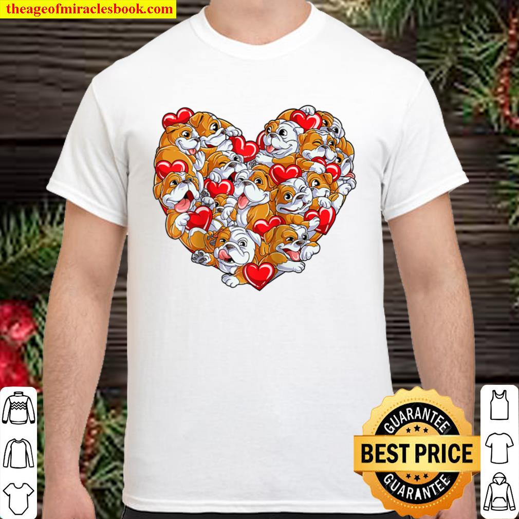 English Bulldog Heart Valentines Day Gifts Men Dog Lover Raglan Baseball Tee 2021 Shirt, Hoodie, Long Sleeved, SweatShirt