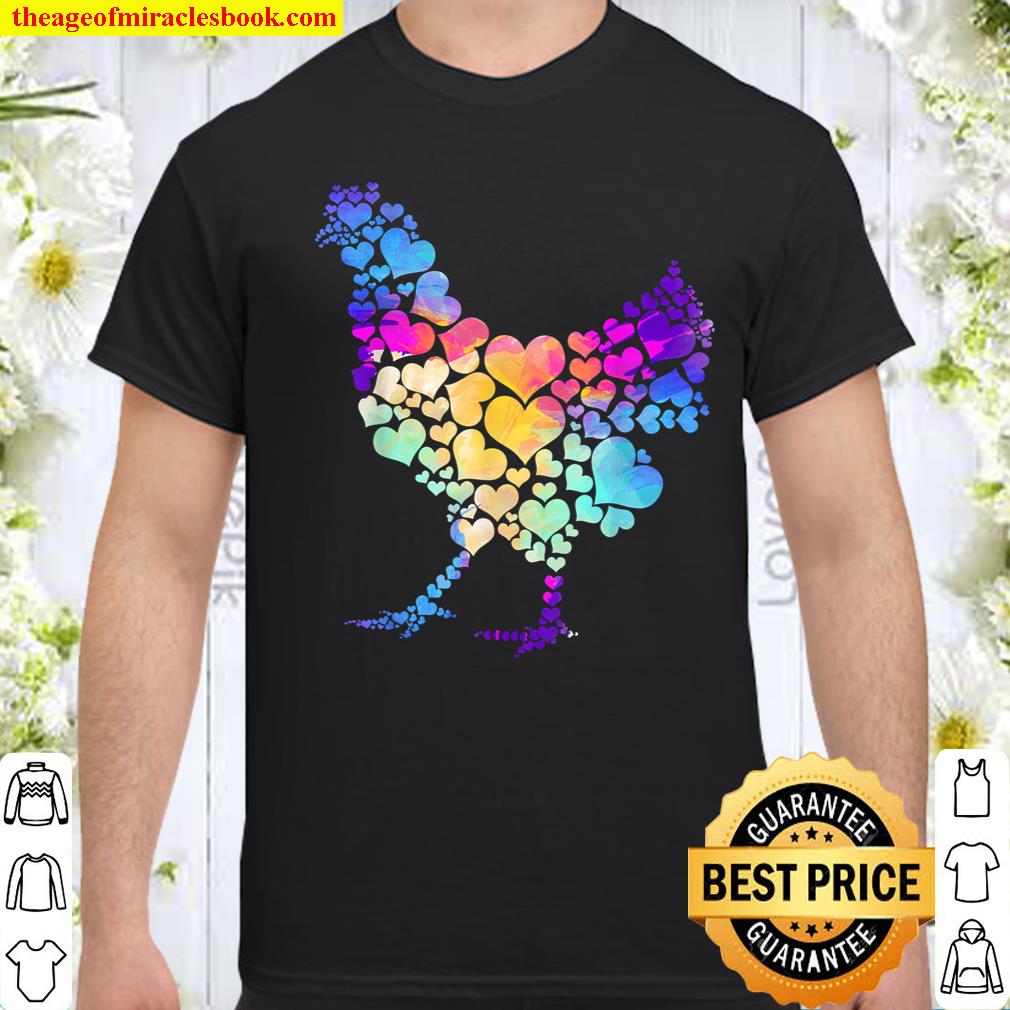 Farm Animal Valentine’s Day Gift Colourful Chicken T-Shirt