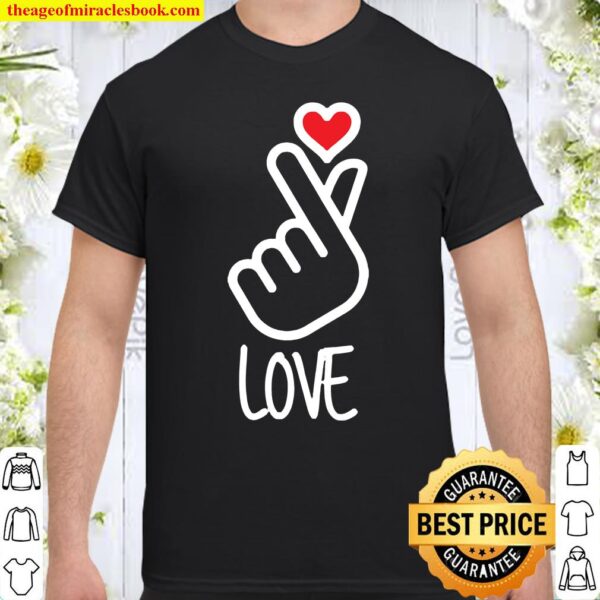 Finger Heart Shape Cute Asian Kpop Style Finger Shape Heart Shirt