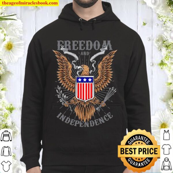 Freedom And Independence Eagle American Flag Hoodie