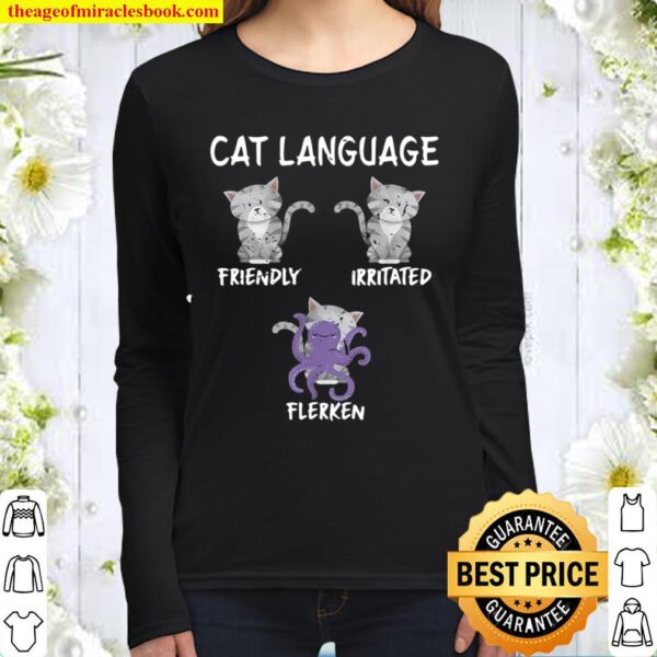 Funny Cat Language Friendly Irritated Clark Women Long Sleeved