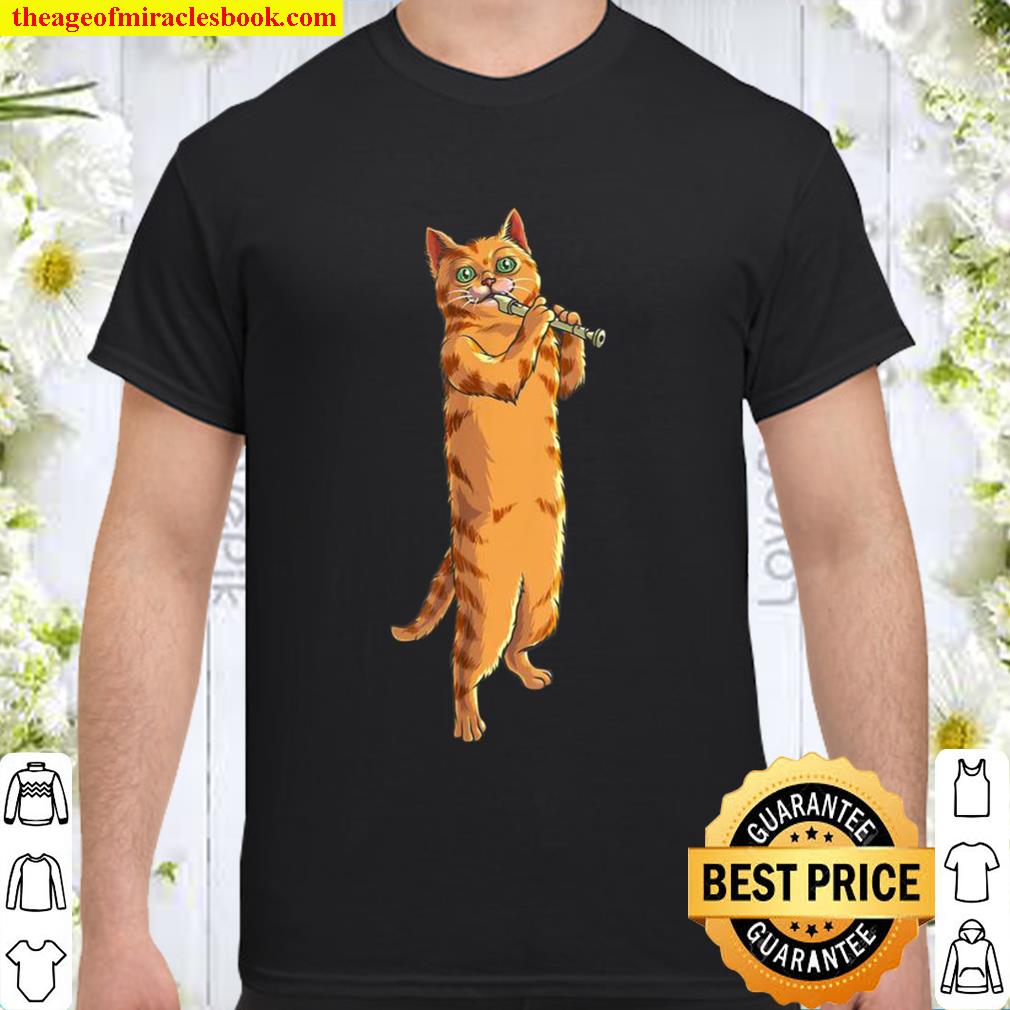 Funny Cat Playing Recorder Cool Animal Musician Love new Shirt, Hoodie, Long Sleeved, SweatShirt