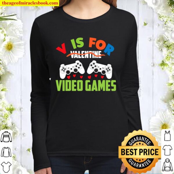 Funny Video Games Valentine Day Women Long Sleeved