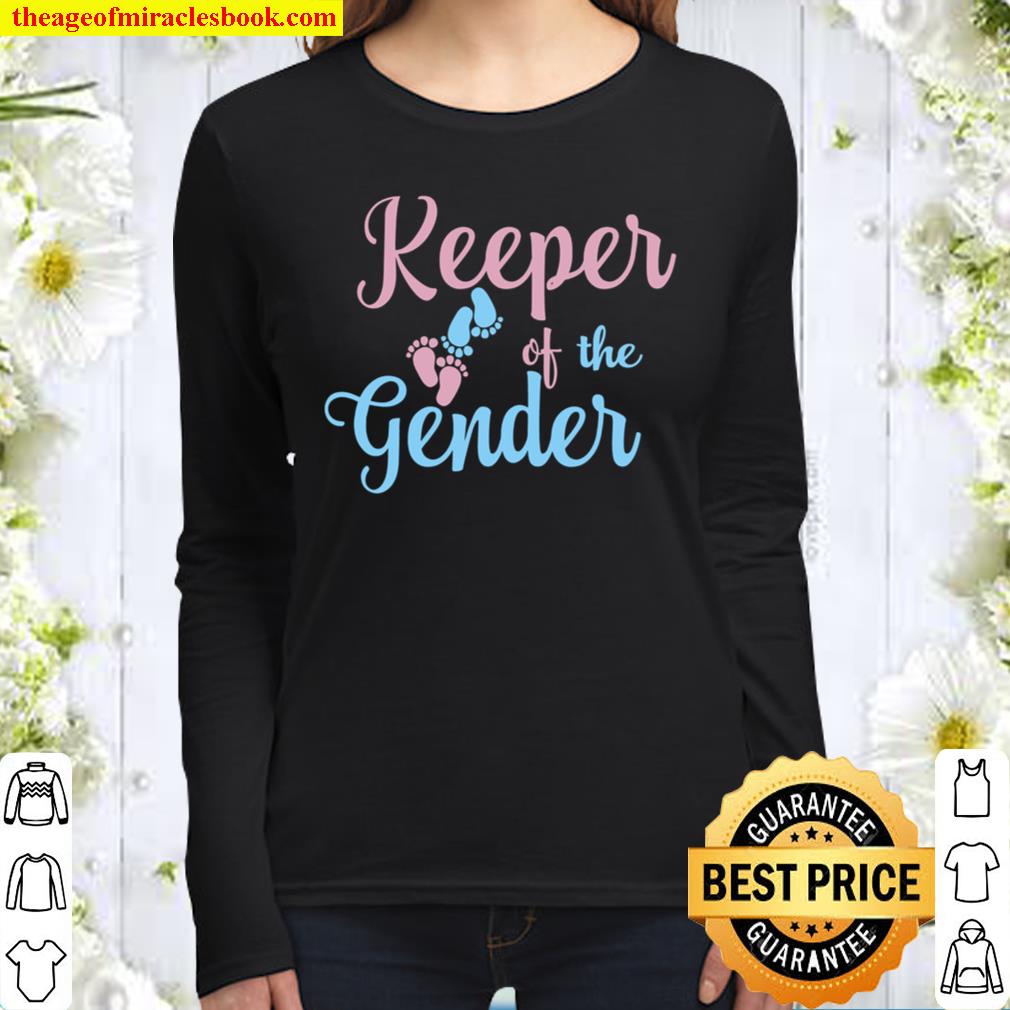 Gender Reveal Shirt - Keeper of the Gender Shirt - Gender Reveal Party Women Long Sleeved