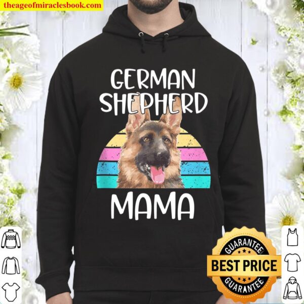 German Shepherd Mama Funny Retro Gsd Dog Breed Owner Gift Hoodie