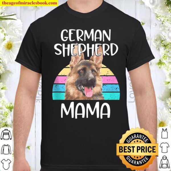 German Shepherd Mama Funny Retro Gsd Dog Breed Owner Gift Shirt