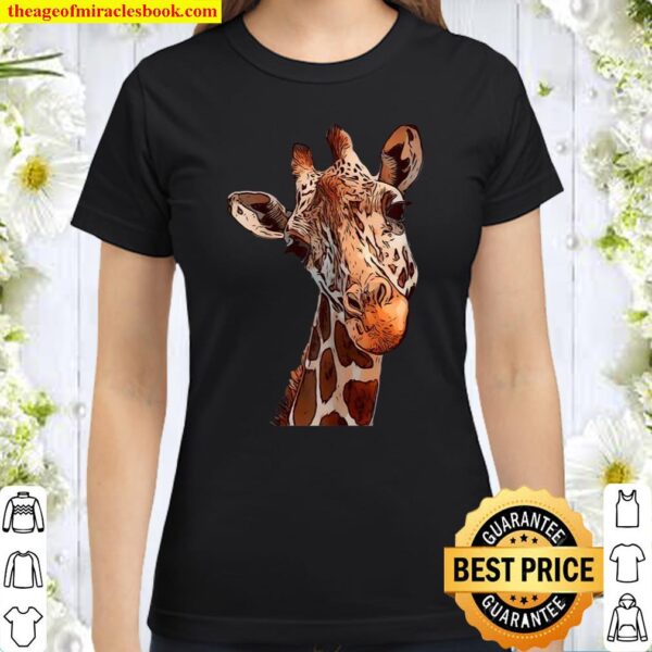 Giraffen Tiergesicht Tiermotiv Damen Kinder Giraffe Motiv Classic Women T-Shirt