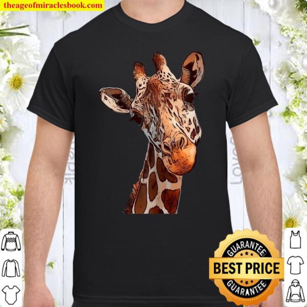 Giraffen Tiergesicht Tiermotiv Damen Kinder Giraffe Motiv Shirt