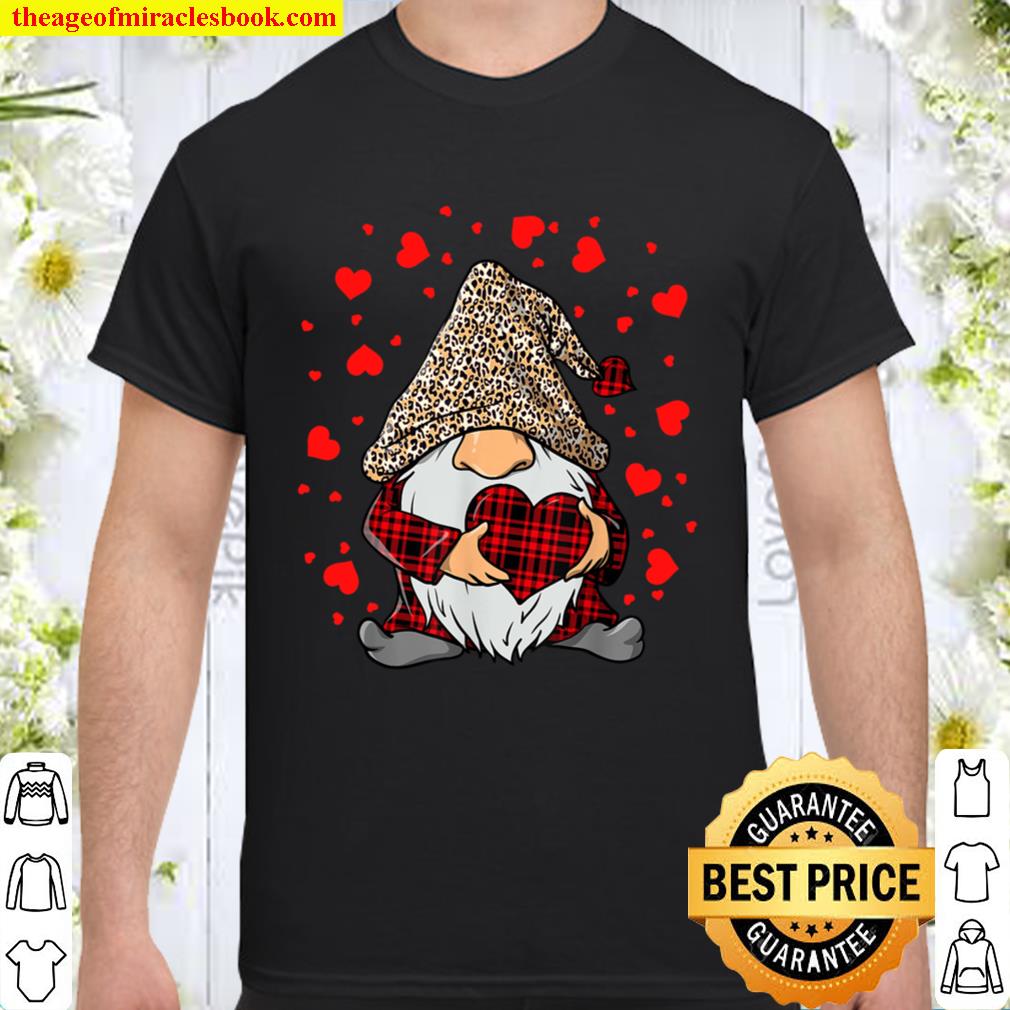 Gnomes Holding Heart Leopard Happy Valentine’s Day Tee 2021 Shirt, Hoodie, Long Sleeved, SweatShirt