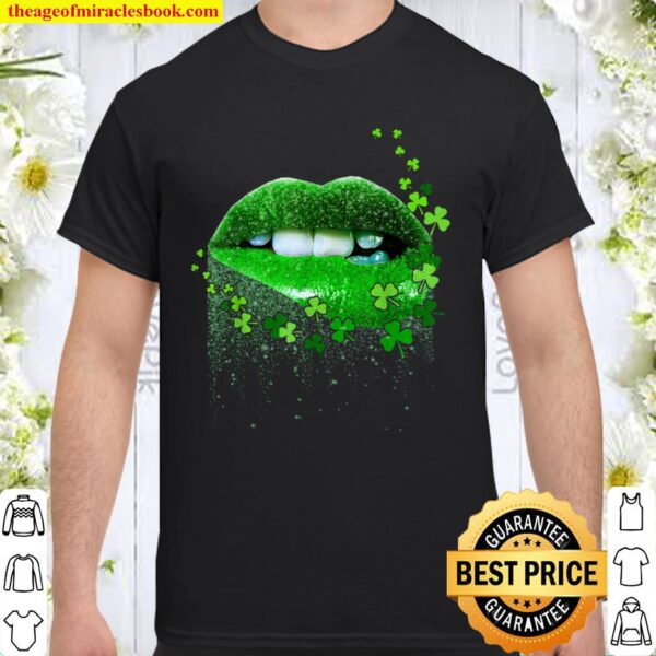 Green Lips Biting Sexy Irish Happy St Patrick_s Day Gifts Shirt