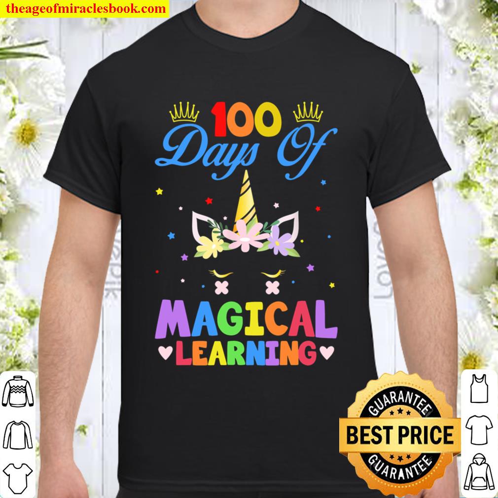 Happy 100 Days Of School Magical Learning Shirt Unicorn Gift limited Shirt, Hoodie, Long Sleeved, SweatShirt