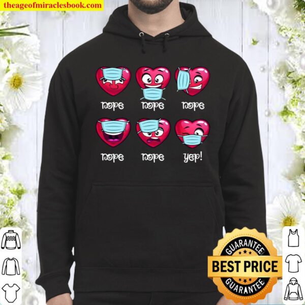 Happy Valentine’s Day 2021 Funny Heart Wearing Mask Wrong Boy Girl Hoodie