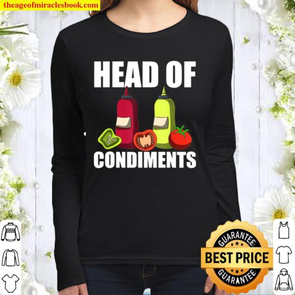 Head Of Condiments BBQ Sauce Smoked Meat Barbecue Women Long Sleeved