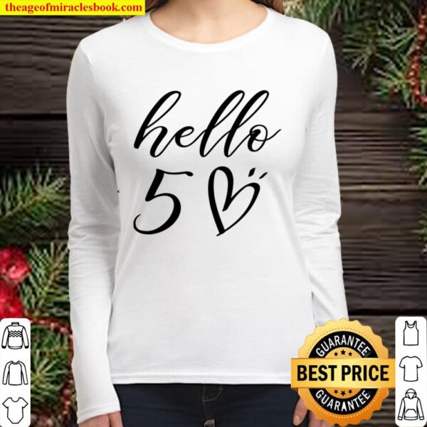 Hello Fifty 50th Birthday Gifts, 50th Birthday Gift Women Long Sleeved