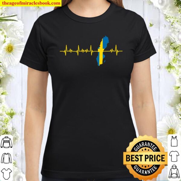 Herzschlag Schweden Flagge Geschenk Classic Women T-Shirt