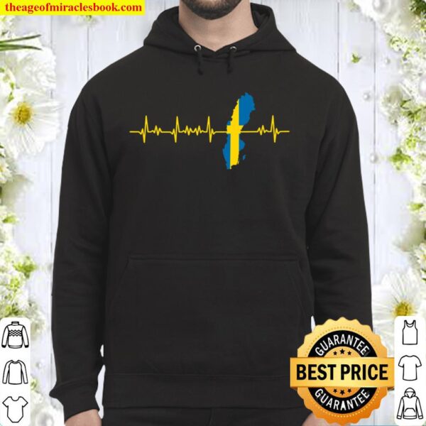 Herzschlag Schweden Flagge Geschenk Hoodie