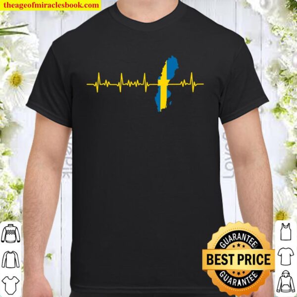 Herzschlag Schweden Flagge Geschenk Shirt