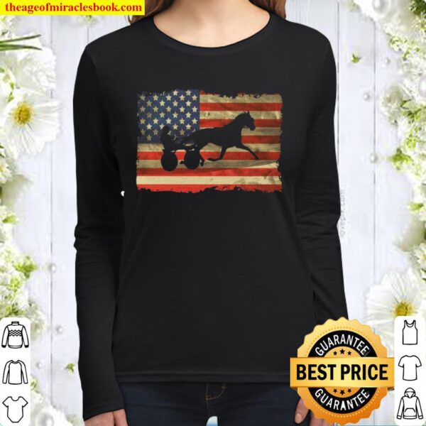 Horse Racing I’d Rather Be at the Track Trotter Women Long Sleeved
