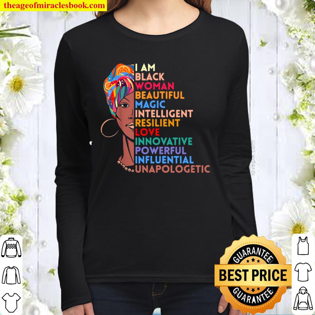 I Am Black Woman African American Gift Black History Month Women Long Sleeved