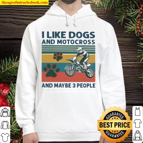 I Like Dogs And Motocross And Maybe 3 People Vintage Hoodie
