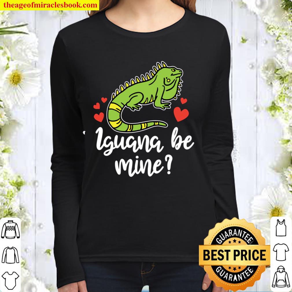 Iguana Be Mine Exotic Animal Gift for Him Her Valentine Day Women Long Sleeved
