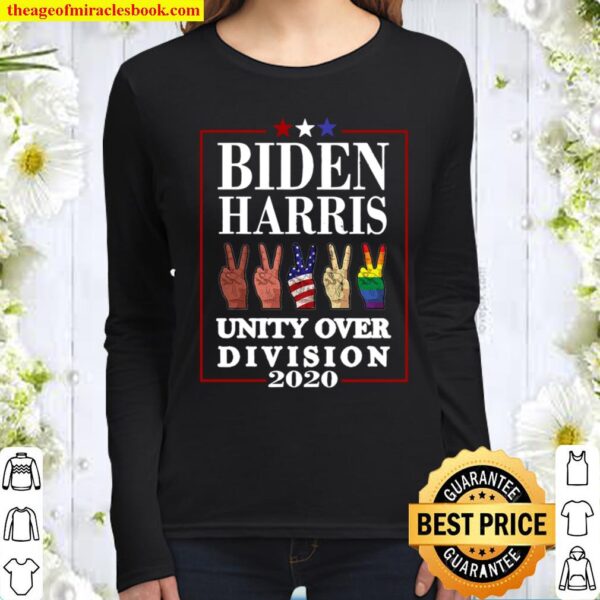 Inauguration 2021 Biden Harris Unity Over Division Gift Women Long Sleeved