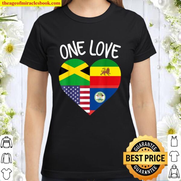Jamaican Belizean Ethiopian American Flag Roots Classic Women T-Shirt