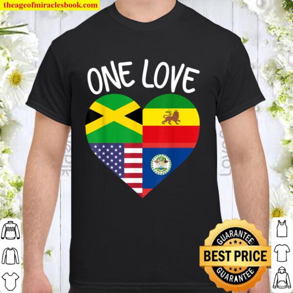 Jamaican Belizean Ethiopian American Flag Roots Shirt