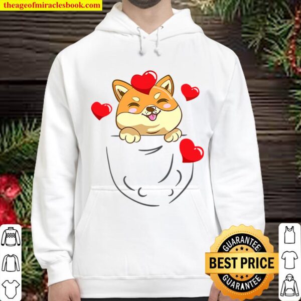 Japanese Dog Shiba Inu Pocket And Heart Valentines Day Gift Hoodie