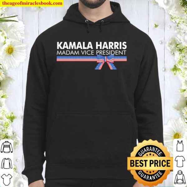 Kamala Harris Madam Vice President American Flag Ribbon Gift Hoodie