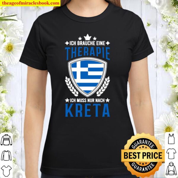 Kreta Griechenland Urlaub Griechische Flagge Geschenkidee Classic Women T-Shirt