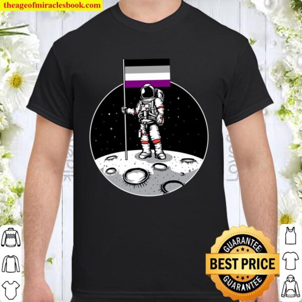 LGBT Gay Pride Equality Asexual Flag Astronaut Moon Landing Langarmshi Shirt