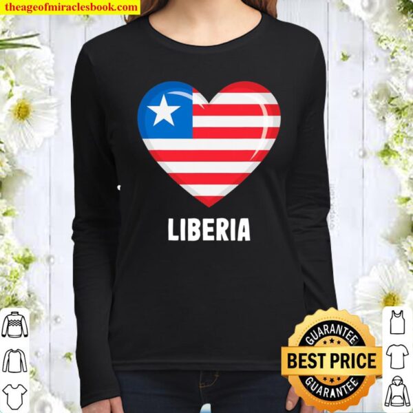 Liberia Flag Shirt Liberian Women Long Sleeved