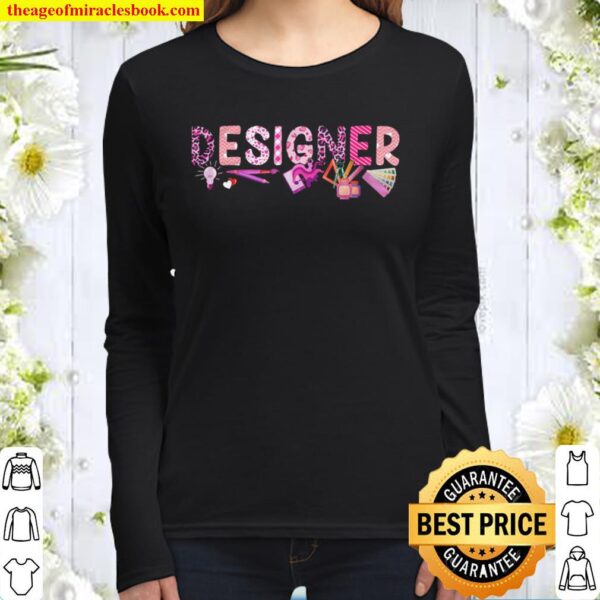 Love Pink Designer Happy Valentine Day Awesome Funny Gift Shirt Ideas Women Long Sleeved