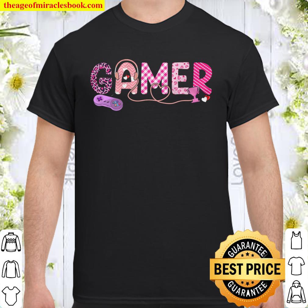 Love Pink Gamer Happy Valentine Day Awesome Funny Gift Shirt Ideas For Man Woman Kids hot Shirt, Hoodie, Long Sleeved, SweatShirt