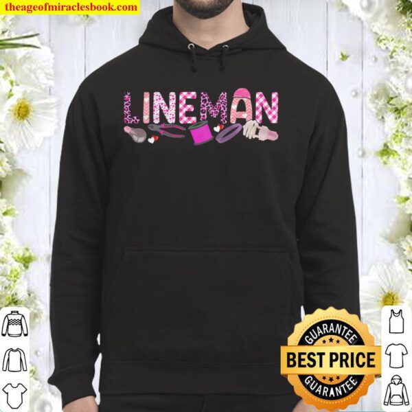 Love Pink Lineman Happy Valentine Day Awesome Funny Gift Shirt Ideas F Hoodie