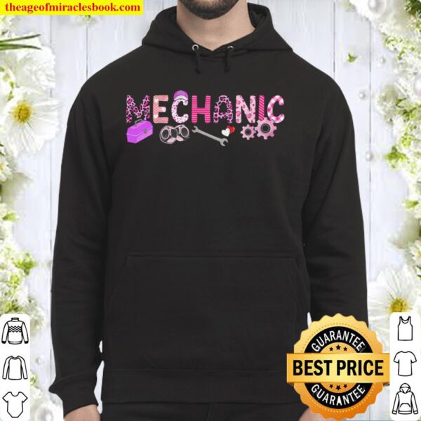 Love Pink Mechanic Happy Valentine Day Awesome Funny Gift Shirt Ideas Hoodie