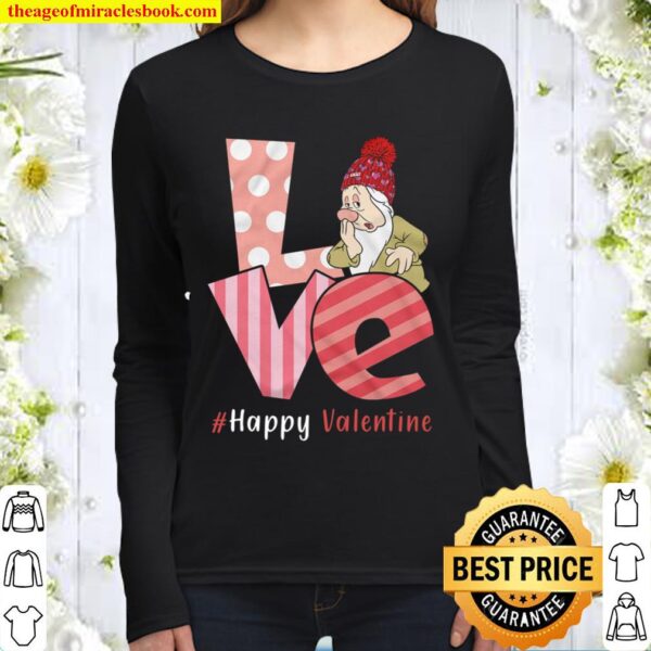 Love Sleepy Dwarf Happy Valentine Day Awesome Funny Gift Shirt Ideas F Women Long Sleeved