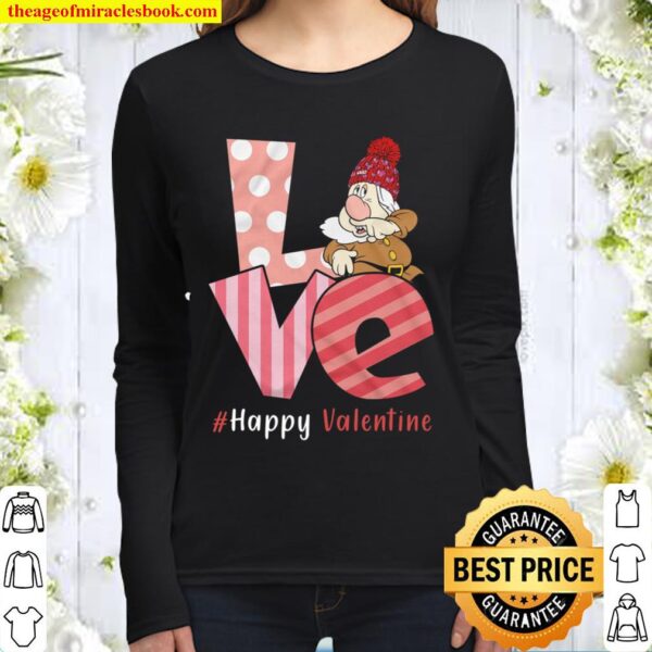 Love Sneezy Dwarf Happy Valentine Day Awesome Funny Gift Shirt Ideas F Women Long Sleeved
