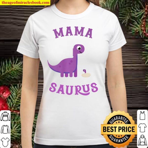 Mamasaurus Womens Cartoon Dinosaur Gif For Mother Classic Women T-Shirt