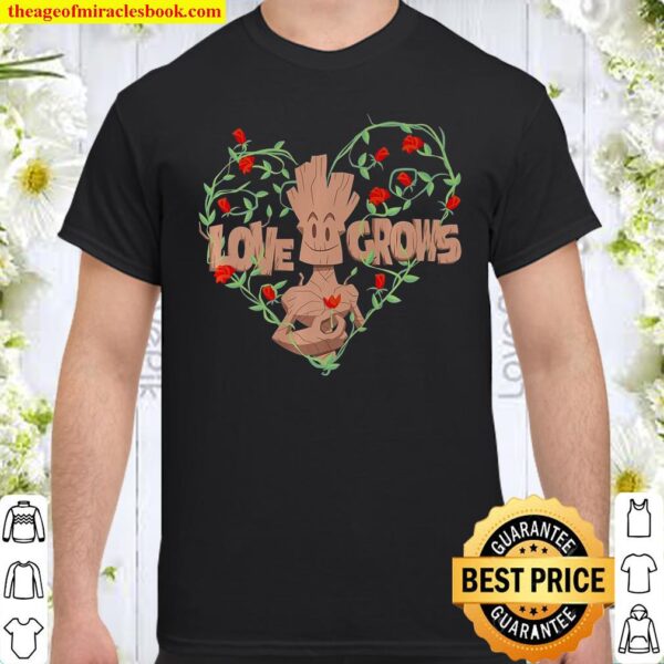 Marvel Groot Red Roses Love Grows Premium Shirt