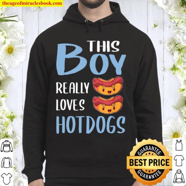 Mens This Boy Really Loves Hotdogs Hoodie
