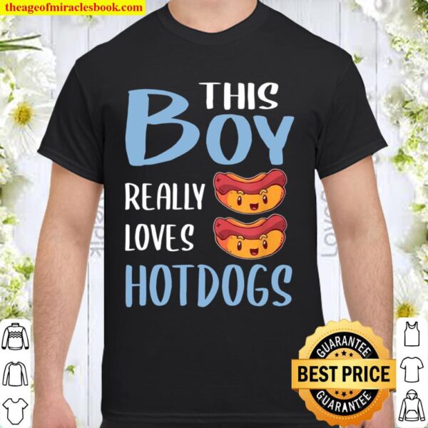 Mens This Boy Really Loves Hotdogs Shirt