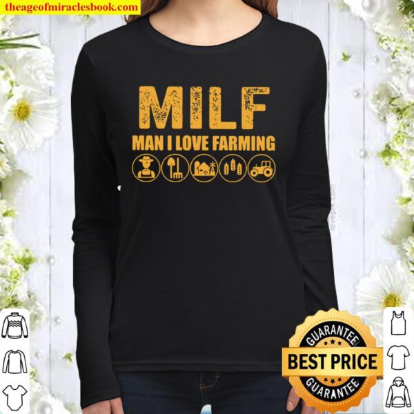 Milk Man I Love Farming Farmer Women Long Sleeved